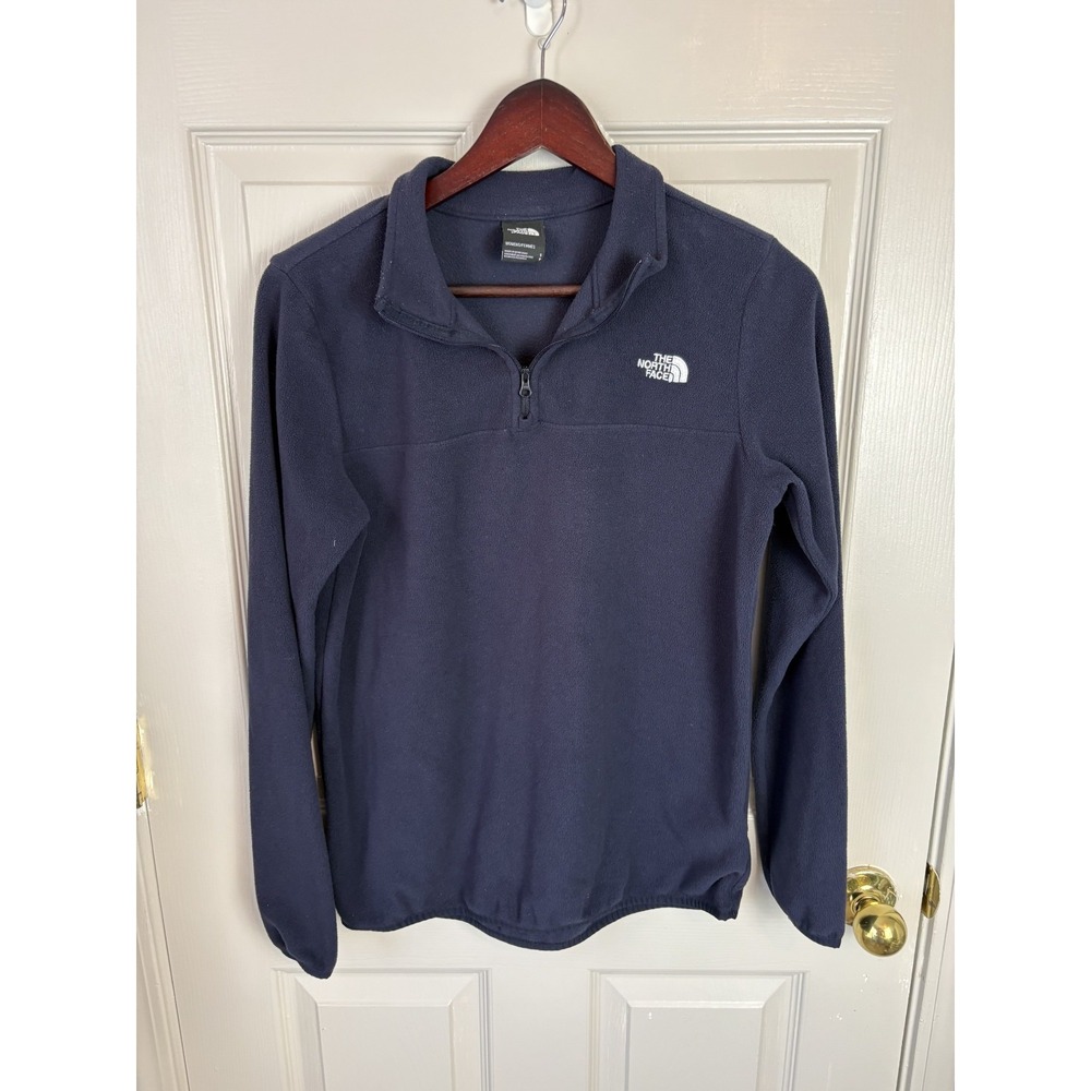 The North Face Fleece Pullover Womens S Navy Excellent TKA Glacier 1/4 Zip